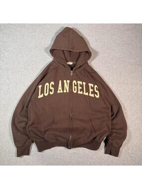 Y2K brown Los Angeles Spellout hoodie
